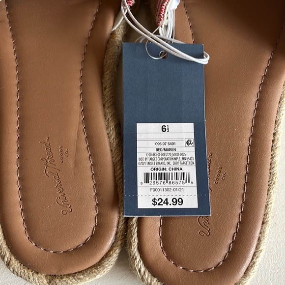 NEW Universal Thread Maren Square Toe Espadrille Slide Sandals Size 6.5 - Picture 8 of 8